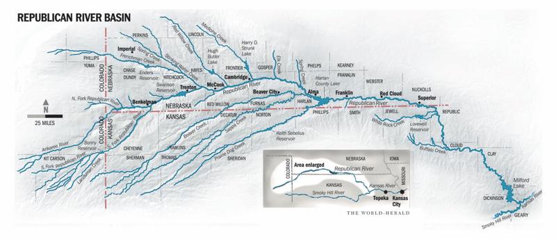 Kansas #39 accusation that Nebraska violated Republican River pact lands