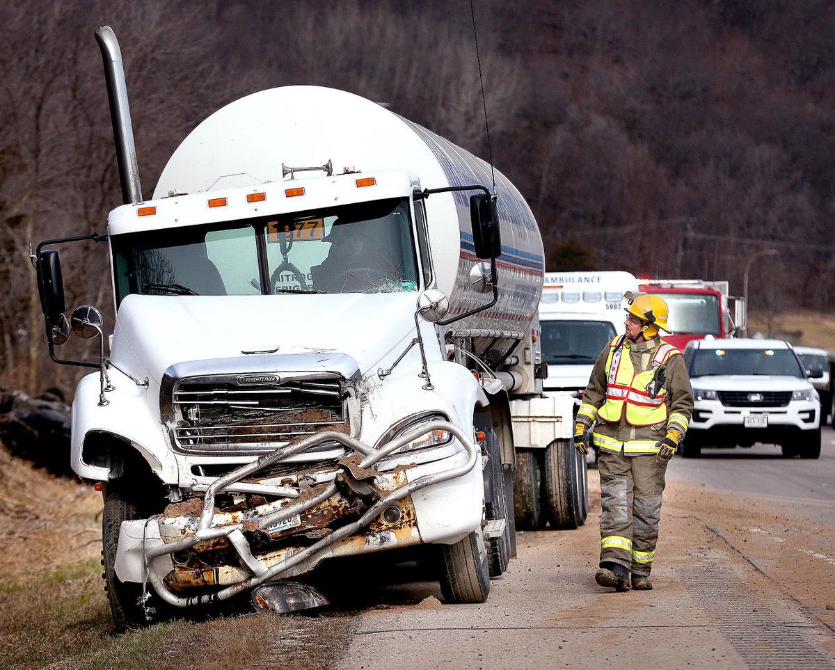 1 seriously injured in semi, dump truck crash Monday on I90 near La