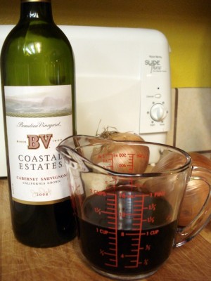 Red wine to be sacrificed to the pot