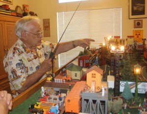 Jack Hornor’s living room is one big train set