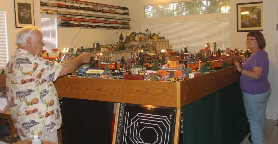 Jack Hornor’s living room is one big train set
