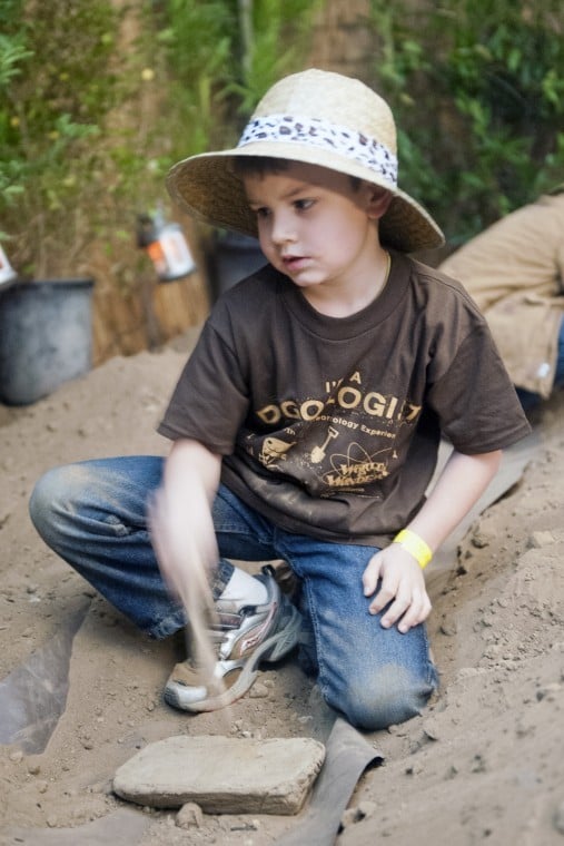 Kids get their hands dirty learning about fossils at World of Wonders