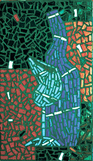 Design a mosaic trophy for wine competition