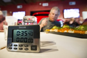 Lodi leaders try — and fail — to eat 6 pounds of beef and beans at sports grill’s opening