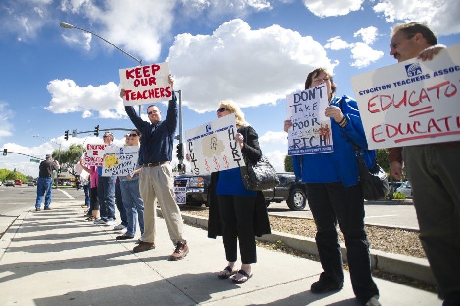 Teachers protest budget in Sacramento