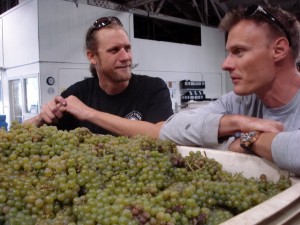 Discussing winemaking at Estate Crush