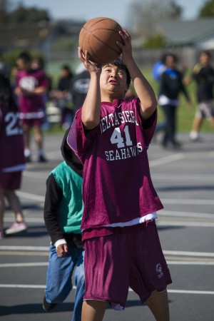 Shooting hoops and making friends