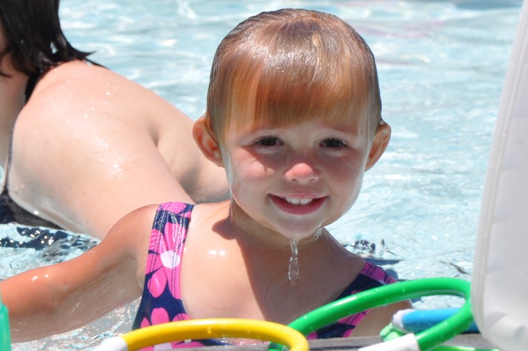 Swimming on a hot summer day