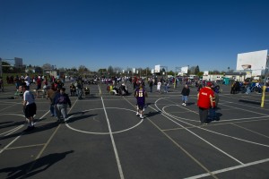 Shooting hoops and making friends