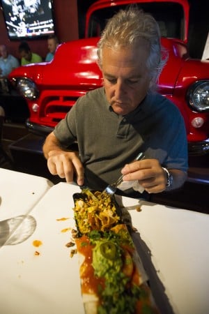 Lodi leaders try — and fail — to eat 6 pounds of beef and beans at sports grill’s opening