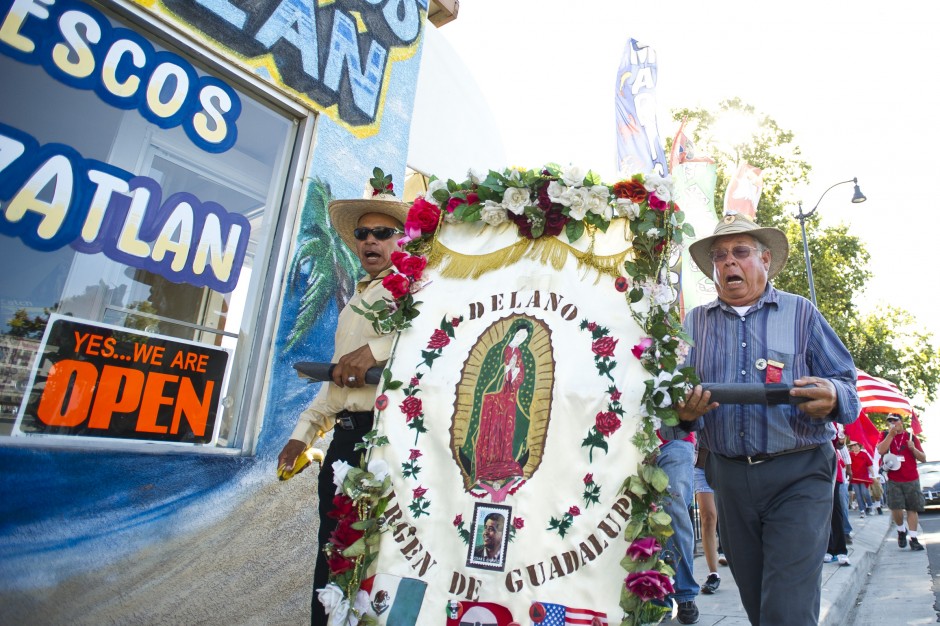 United Farm Workers march through Lodi