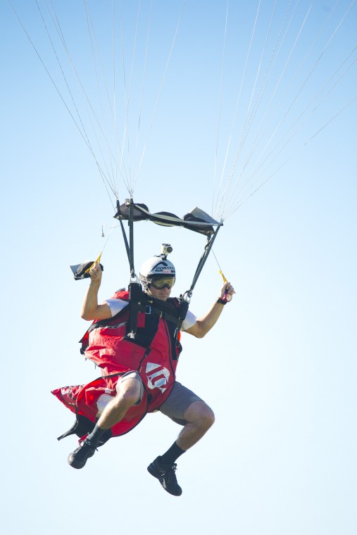 Local parachute repairman Pete Swan helps with ‘Transformers’ stunts