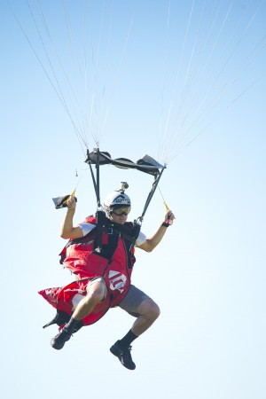 Local parachute repairman Pete Swan helps with ‘Transformers’ stunts