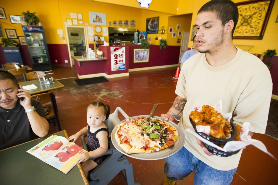 Pizza buffet, frog legs at Woodbridge Pizzeria in Lodi
