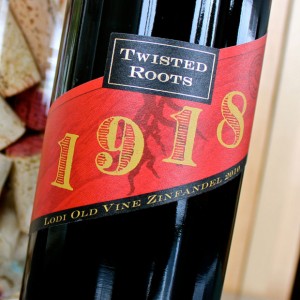 Twisted Roots 1918 Old Vine Lodi Zinfandel is unusually zesty yet smooth