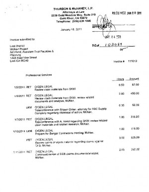 Lodi Unified School District legal invoices