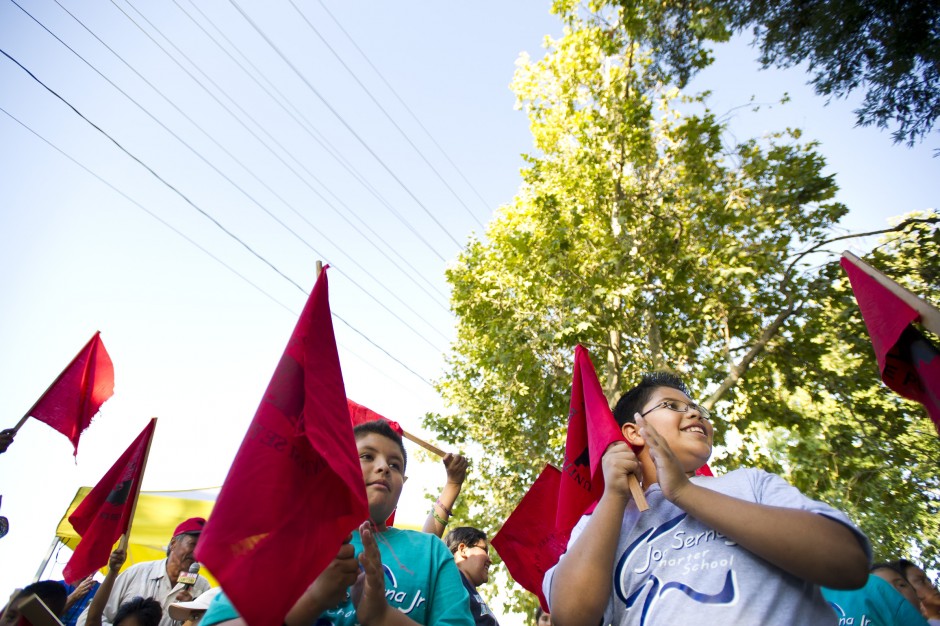 United Farm Workers march through Lodi