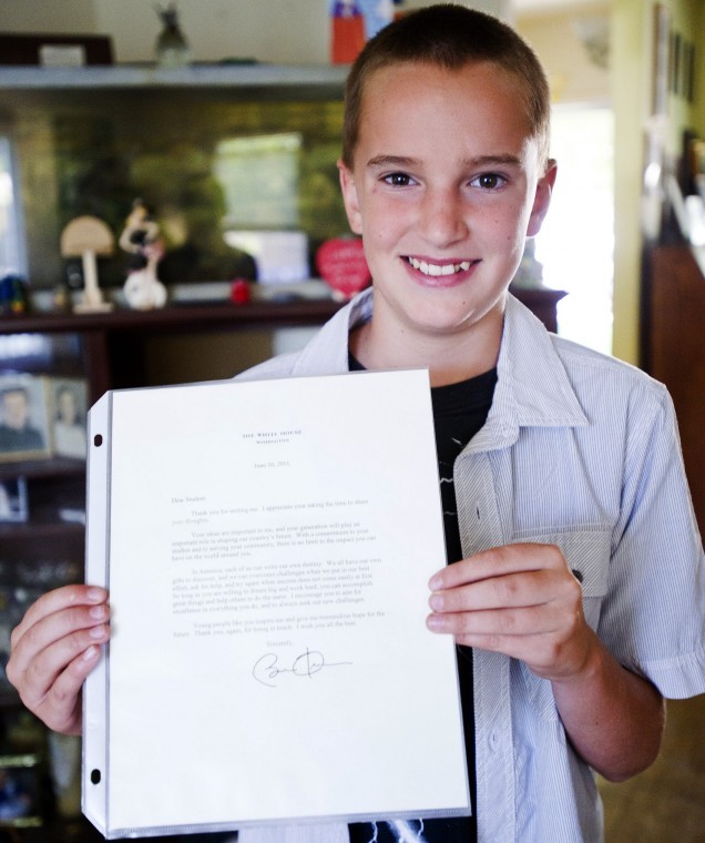 Local student James Henderson writes President Obama — and gets a response
