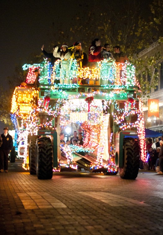 Parade of Lights — 89 floats strong — winds its way through Downtown Lodi with sports theme 