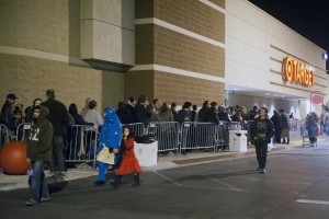 Lodi Shoppers Brave Black Friday Sales : The line of shoppers waiting to enter Target extended around back and behind Safeway for the store’s early Black Friday sale in Lodi on Thursday, Nov. 22, 2012.
 - Photo by Ian Jonsson/News-Sentinel