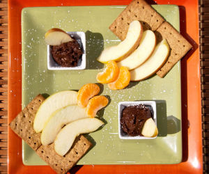 Chocolate brownie hummus can double as dessert or snack