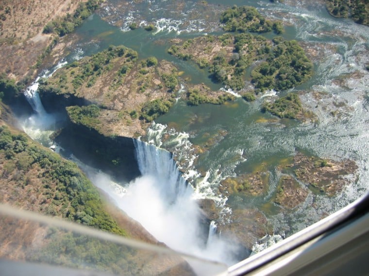 Helicopter ride over Victoria Falls, Zimbabwe