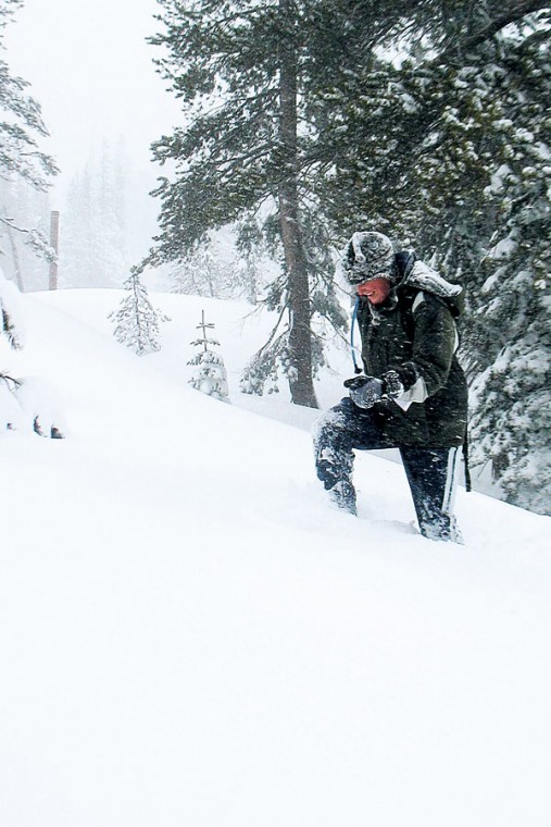 Snowshoeing and surviving in a white-washed wilderness