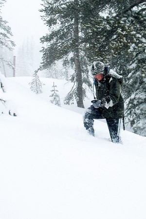 Snowshoeing and surviving in a white-washed wilderness