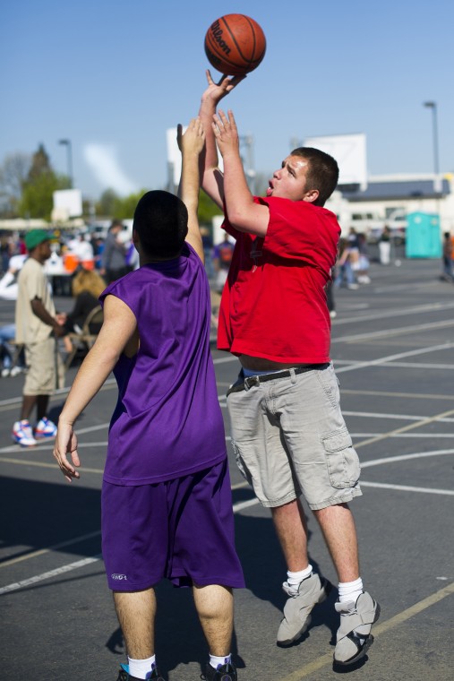 Shooting hoops and making friends