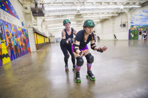 Reporter Skates After Her Derby Girl Dreams : Caption
 - Photo by Dan Evans/News-Sentinel