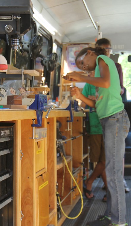 Galt’s Stephen Willner uses bus to teach woodshop