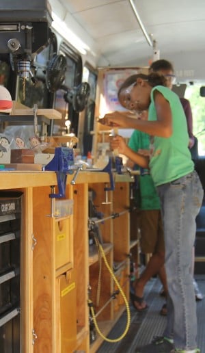 Galt’s Stephen Willner uses bus to teach woodshop