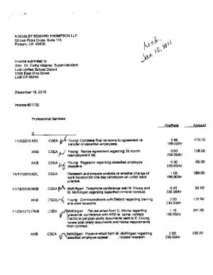 Lodi Unified School District legal invoices