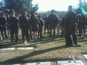 Fallen Galt Police Officer Kevin Tonn Laid To Rest: Hundreds of people arrived for Galt police Officer Kevin Tonn's graveside service on Monday, Jan. 21, 2013. Tonn was a K-9 officer and his casket was not removed from the hearse until Tonn's police dog, Yaro, arrived.
 - Photo by Jennifer Bonnett/News-Sentinel