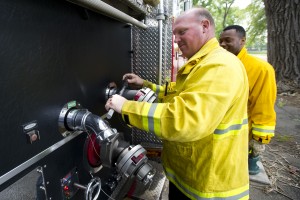 Fire department gives trucks annual checkups at Lodi Lake