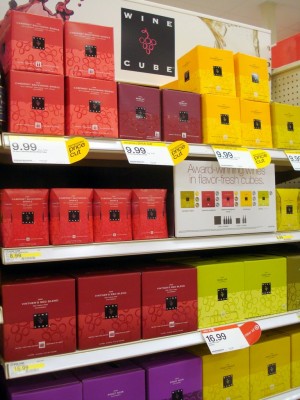 A Wall of Wine Cubes at Target