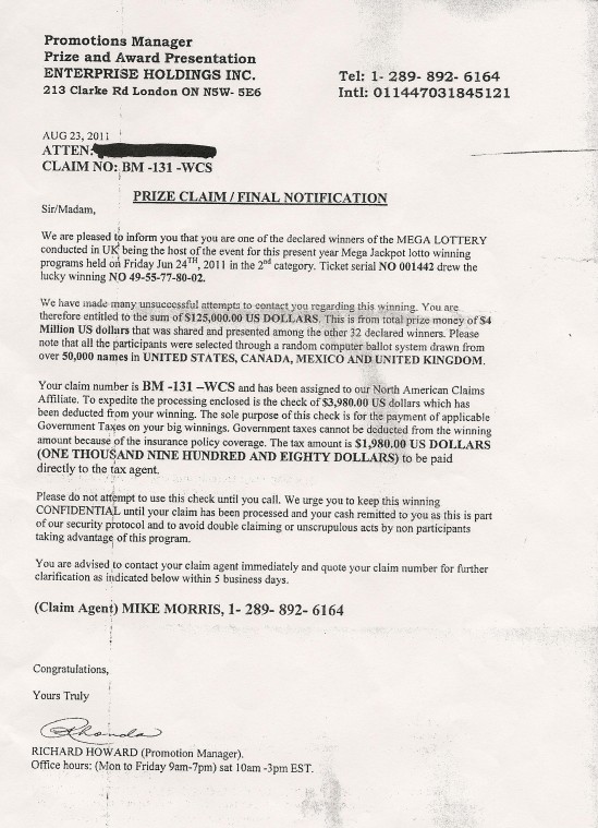 Lodi police urge residents to beware of lottery scam