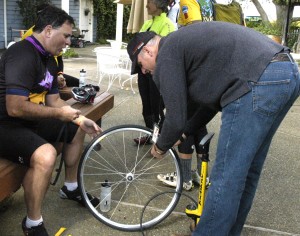 Bikers enjoy a relaxing day of cycling, visiting wineries