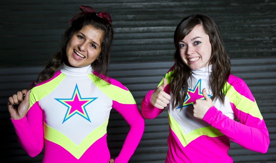 Lodi High School students Melanie Cockrum and Amanda Mercado in today’s Macy’s Thanksgiving Day Parade