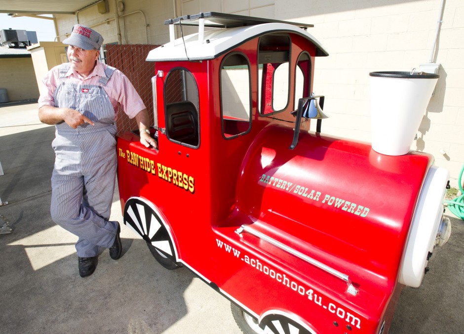 Cowboy Ken entertains fair-goers with train rides