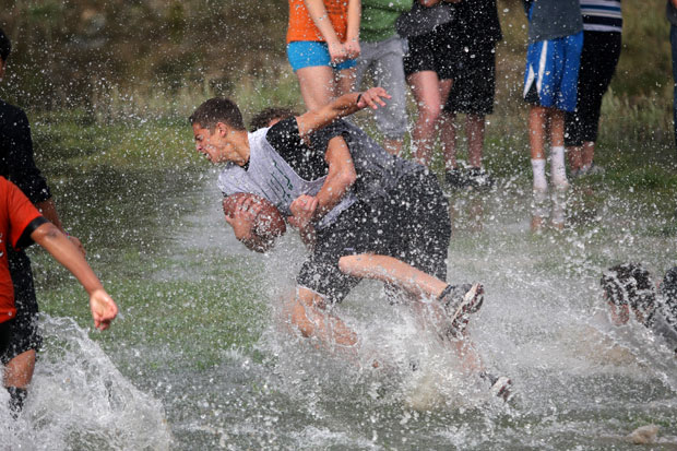Wet and wild day of football