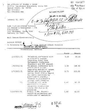 Lodi Unified School District legal invoices