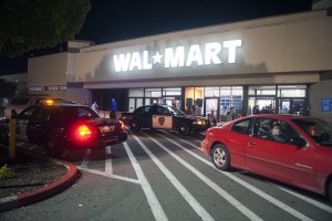 Lodi Shoppers Brave Black Friday Sales: Five Lodi Police cars were called in to control the crowd at Wal-Mart during the store’s Black Friday early opening on Thursday, Nov. 22, 2012.
 - Photo by Ian Jonsson/News-Sentinel