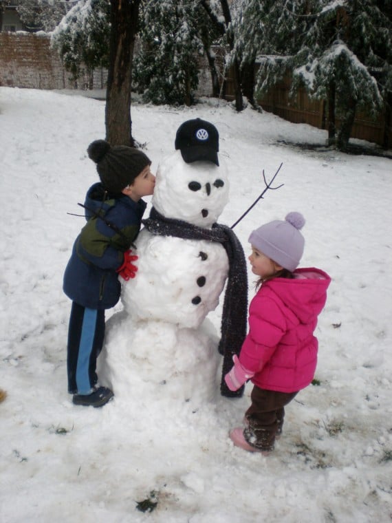 Snowman and Little Friends