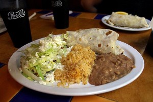 Menudo, chili verde, cactus at authentic Mexican restaurant 