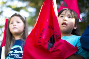 United Farm Workers march through Lodi