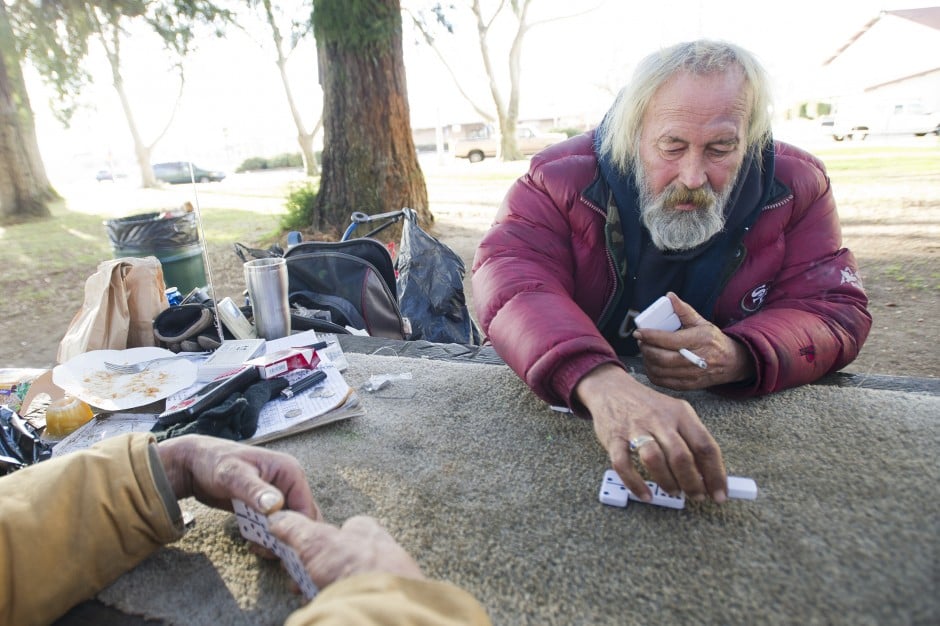 Lodi homeless fight cold