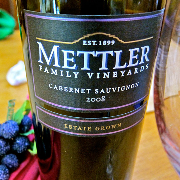 Mettler Cabernet Sauvignon has full, velvety taste