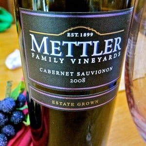 Mettler Cabernet Sauvignon has full, velvety taste
