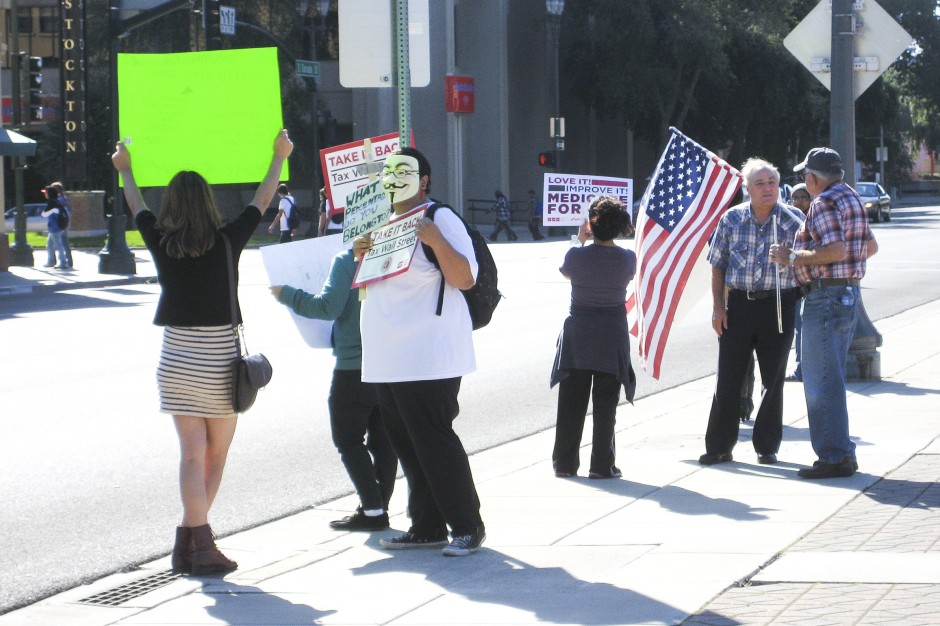 Small crowd ‘occupies’ Stockton